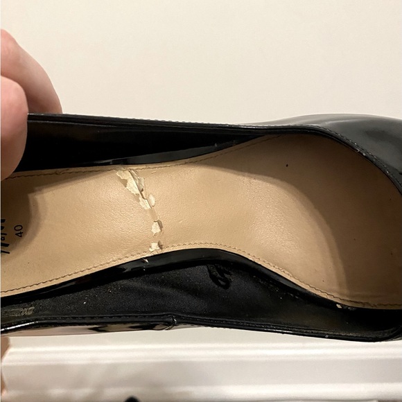 H&M Peep Toe Platform Faux Patent Stiletto Heels - Picture 7 of 9